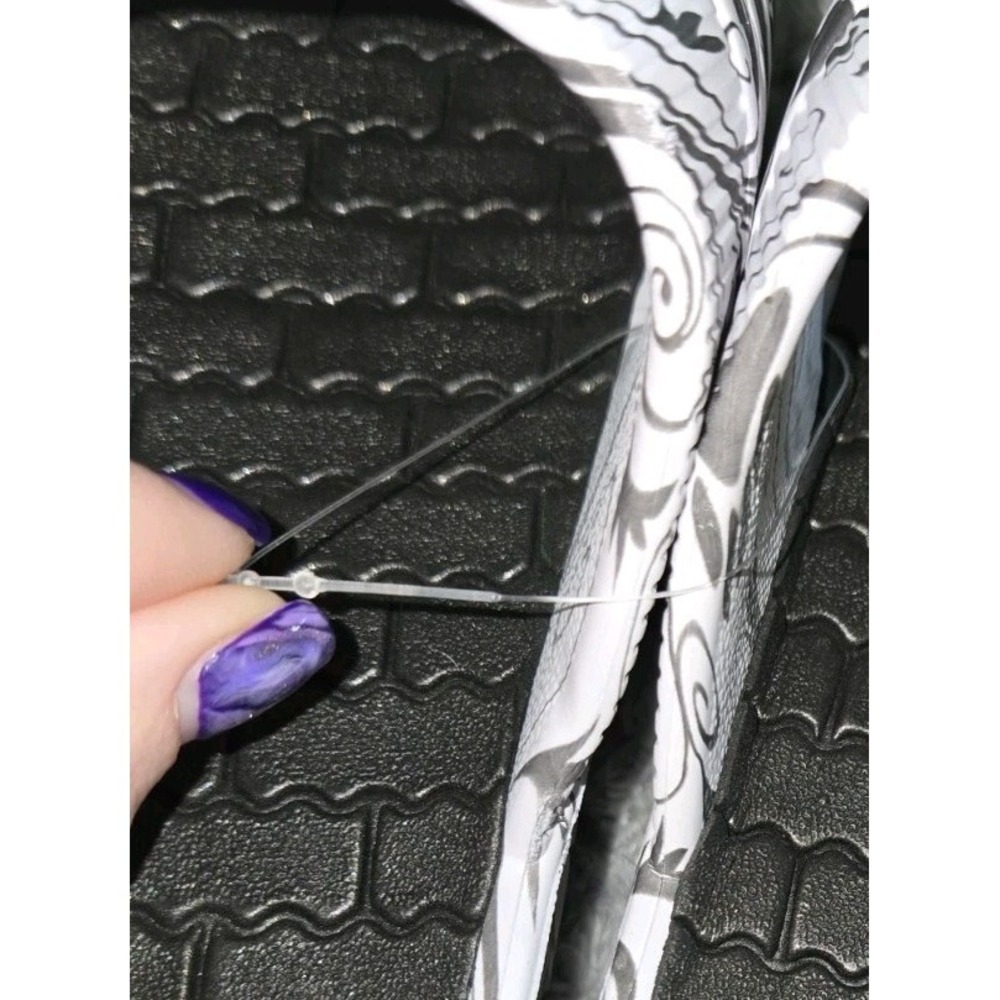 Celebration Paws Black Swirl Criss Cross Sandals EVA Slides Floral Paw Print 10 - Picture 6 of 7